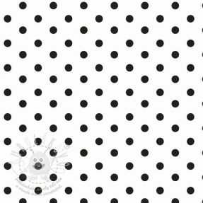 Bavlněná látka Dots white/black