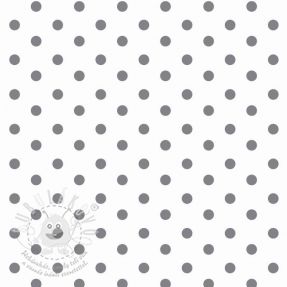 Bavlněná látka Dots white/grey