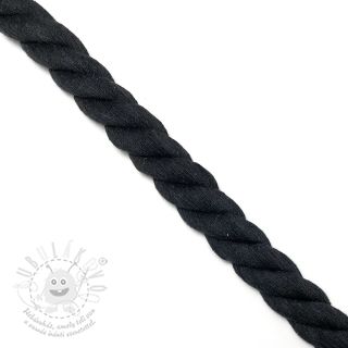 Bavlněná šňůra kroucená 2,5 cm black