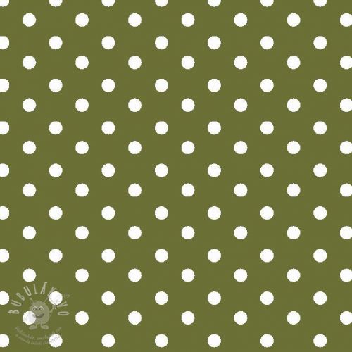 Bavlněná látka Dots green