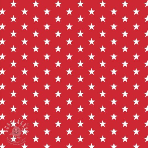 Bavlněná látka Petit stars red
