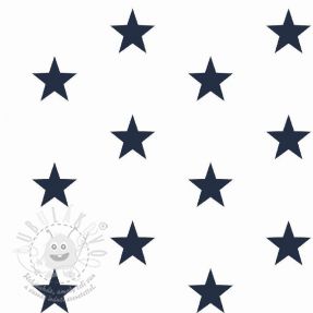 Bavlněná látka Stars white/navy