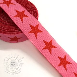 Stuha Stars pink/red
