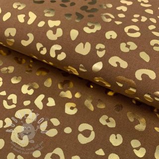 Dekorační látka Leopard prints brown metallic premium