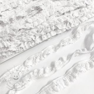 Bavlněná krajka elastická white