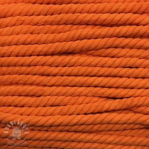 Bavlněná šňůra kroucená 12 mm oranžová