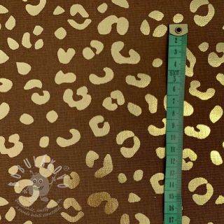Dekorační látka Leopard prints brown metallic premium