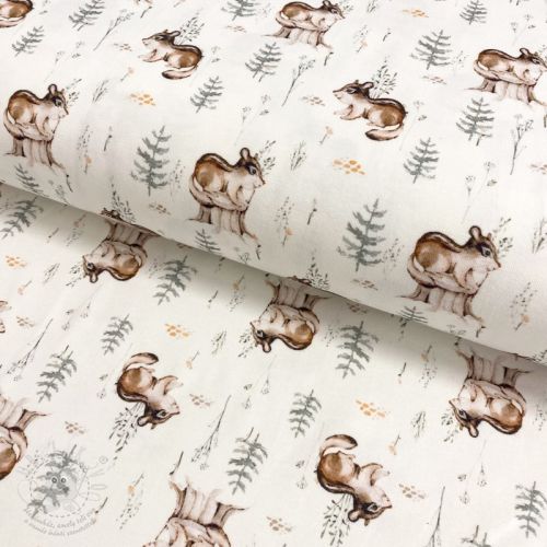 Úplet Snoozy fabrics Cute badger digital print