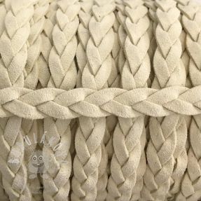 Semišová šňůra pletená off white
