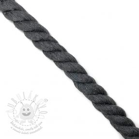 Bavlněná šňůra kroucená 2,5 cm dark grey