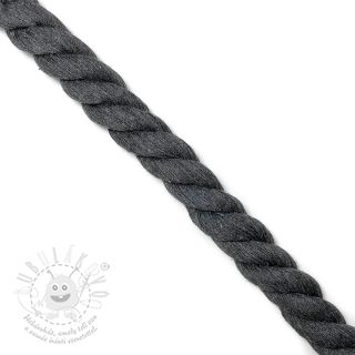Bavlněná šňůra kroucená 2,5 cm dark grey