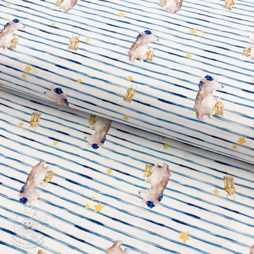 Bavlněná látka Snoozy fabrics Friends Sleeping bear digital print