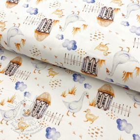 Úplet Snoozy fabrics Farm style Goose digital print