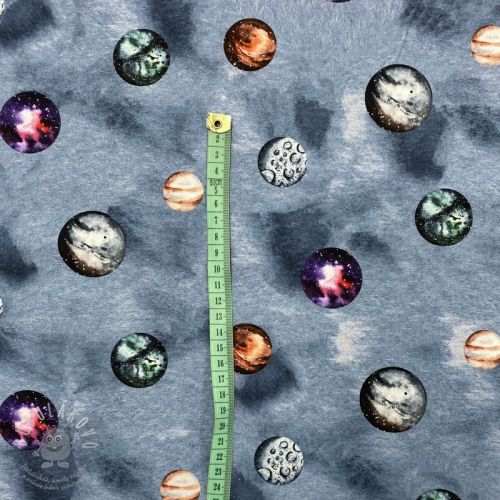 Bavlněná látka Planets jeans digital print