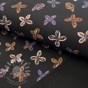 Softshell zimní Butterfly black digital print