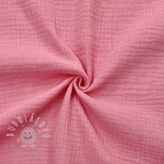 Dvojitá gázovina/mušelín pink GOTS