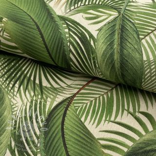 Dekorační látka Linenlook Palm leaf junglee digital print