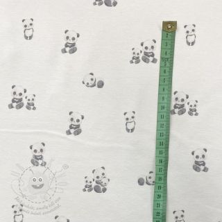 Úplet Animals little panda white digital print