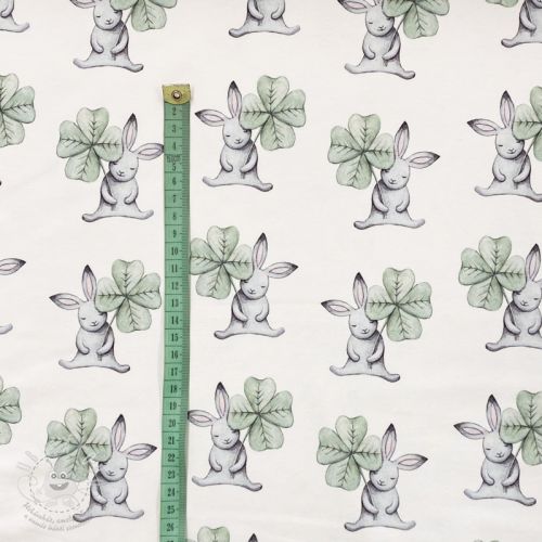 Úplet Bunny four-leaf clover digital print