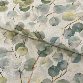 Dekorační látka Linenlook Eucalyptus boho leaf digital print