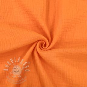Dvojitá gázovina/mušelín NEON ORANGE GOTS